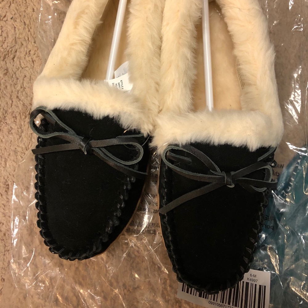 NWT J. Crew Lodge Moccasins Black